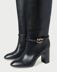 Goldy Black/Gold Leather Tall Boot