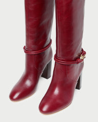 Goldy Wine/Gold Leather Tall Boot