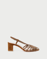 Priscilla Cacao/Silver Suede Heeled Sandal