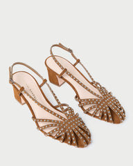 Priscilla Cacao/Silver Suede Heeled Sandal