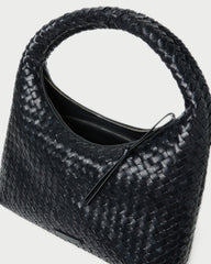 Willow Black Woven Hobo Bag