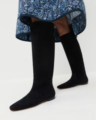 Lillian Black Suede Tall Boot