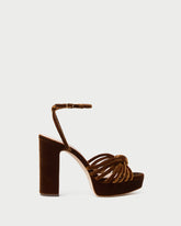 Rivka Brown Velvet Platform Sandal