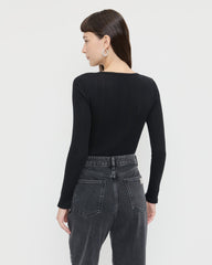 Kaya Pointelle Long-Sleeve Bodysuit