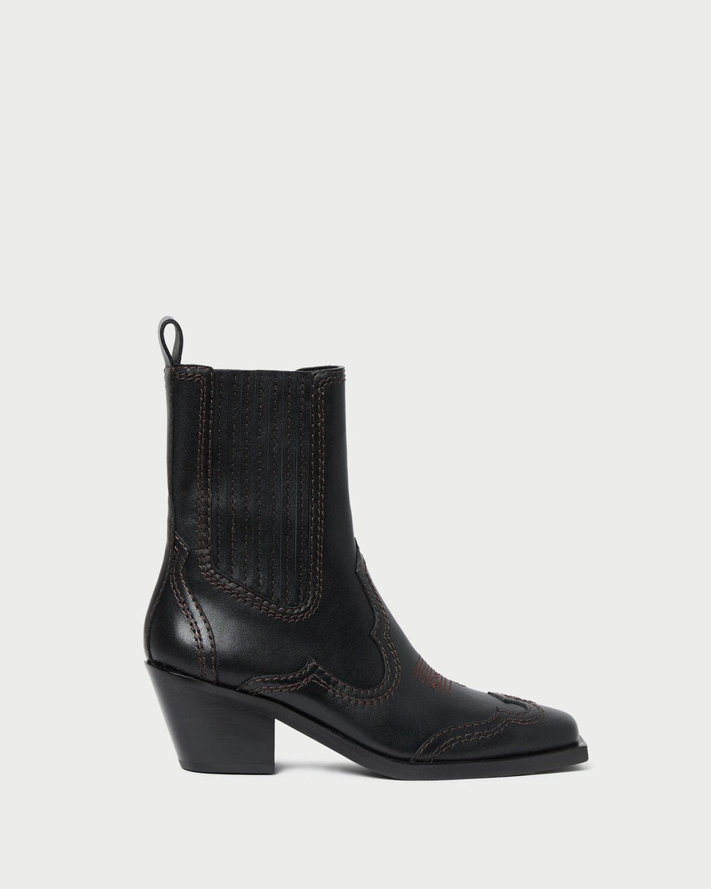 Loeffler Randall Agnes Black Leather Western Boot | Women Boots
