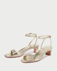 Loeffler Randall Alice Champagne Leather Sandal | Women Heeled Sandals