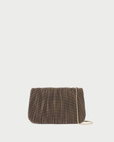 Loeffler Randall Brit Brown/Black Check Pleated Clutch | Women Clutches