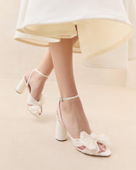 Loeffler Randall Camellia Bow Heel Pearl | Women Heeled Sandals
