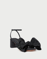 Loeffler Randall Carmen Black Moiré Bow Sandal | Women Heeled Sandals