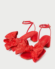 Loeffler Randall Carmen Red Moiré Bow Sandal | Women Heeled Sandals