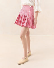 Loeffler Randall Caroline Red Gingham Pleated Skirt I Bottoms I Apparel | Women Bottoms