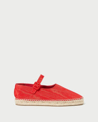 Loeffler Randall Clover Red Moiré Espadrille I Espadrilles I Footwear | Women Flats & Loafers