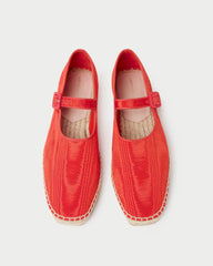 Loeffler Randall Clover Red Moiré Espadrille I Espadrilles I Footwear | Women Flats & Loafers