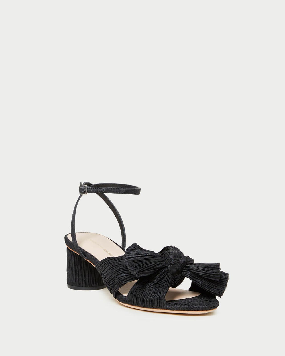 Loeffler Randall Dahlia Black Pleated Bow Heel I Heeled Sandals I Footwear | Women Heeled Sandals