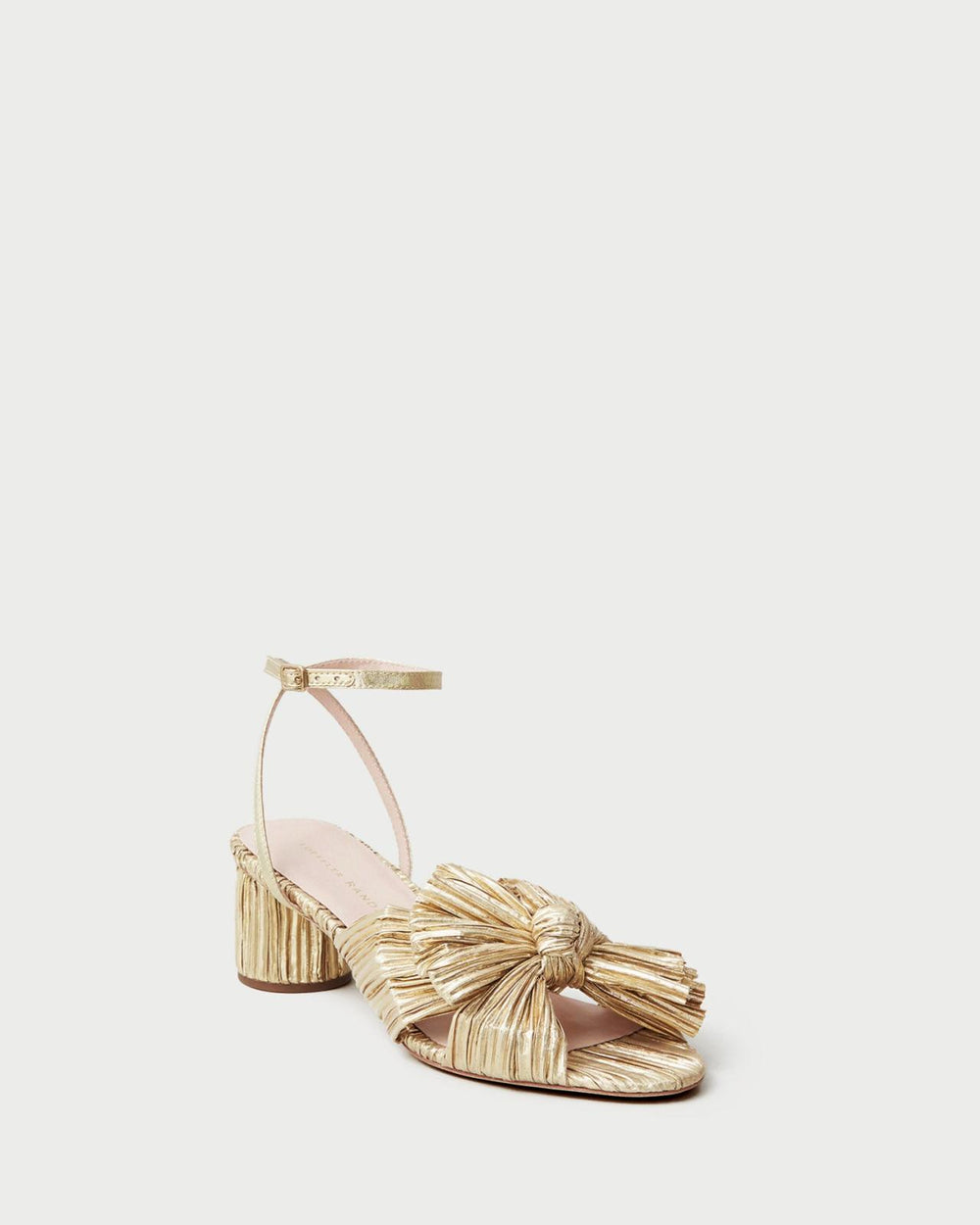 Loeffler Randall Dahlia Bow Mule Gold | Women Heeled Sandals