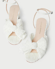 Loeffler Randall Dahlia White Lace Bow Heel L Heeled Sandals L Footwear | Women Heeled Sandals