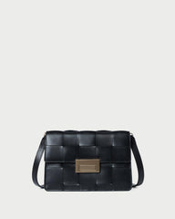 Loeffler Randall Delphine Black Woven Leather Shoulder Bag | Women Shoulder Bags