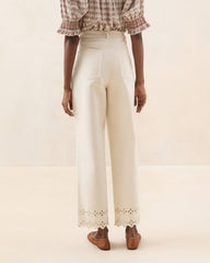 Loeffler Randall Demi Natural Embroidered Pant L Bottoms L Apparel | Women Bottoms