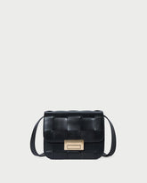 Loeffler Randall Desi Black Woven Leather Crossbody | Women Crossbodies