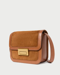 Loeffler Randall Desi Cacao Suede/Leather Crossbody | Women Crossbodies