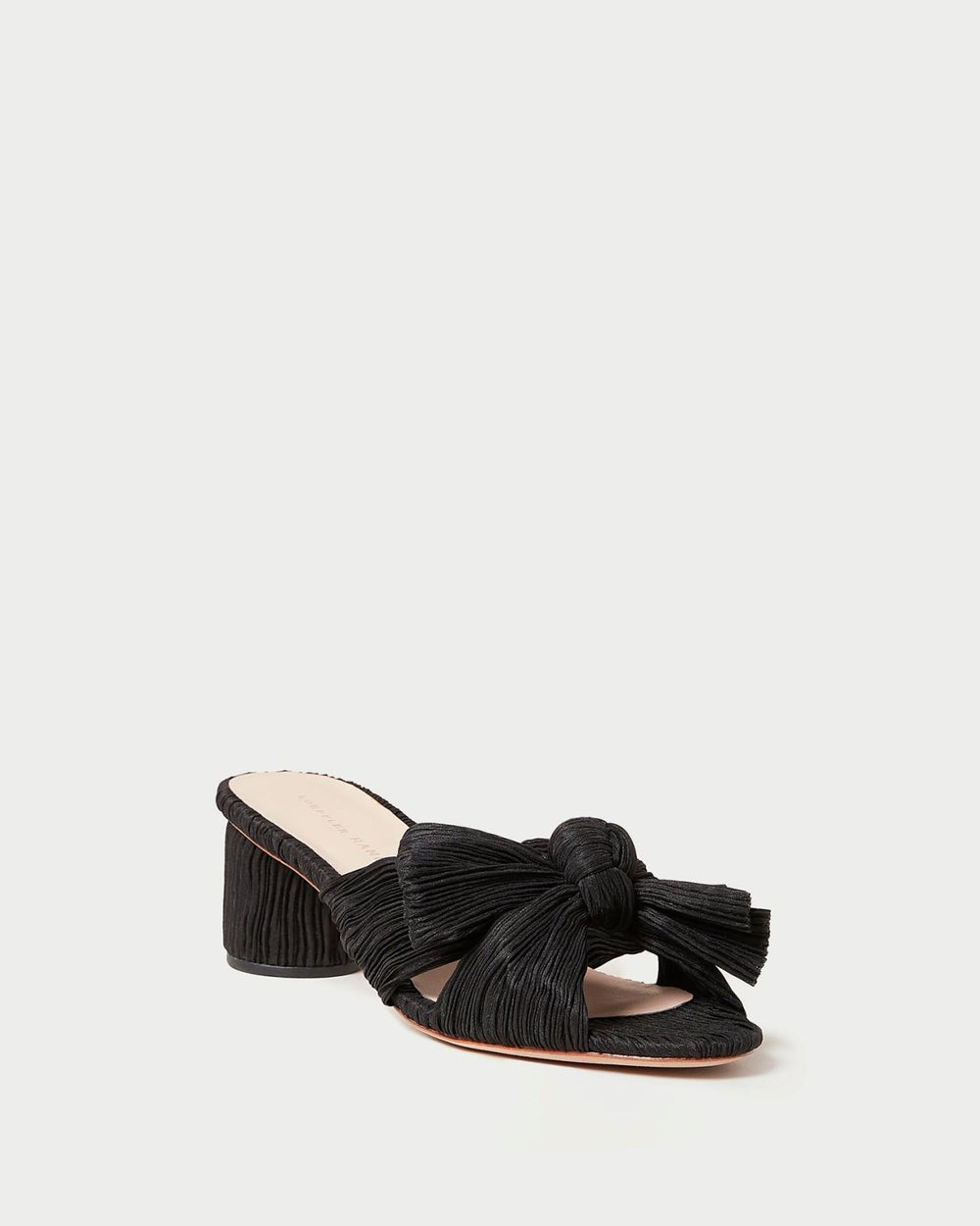 Loeffler Randall Emilia Black Pleated Bow Heel | Women Heeled Sandals
