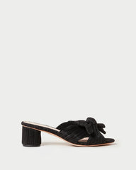 Loeffler Randall Emilia Black Pleated Bow Heel | Women Heeled Sandals