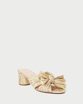 Loeffler Randall Emilia Gold Bow Heel | Women Heeled Sandals