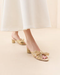 Loeffler Randall Emilia Gold Bow Heel | Women Heeled Sandals
