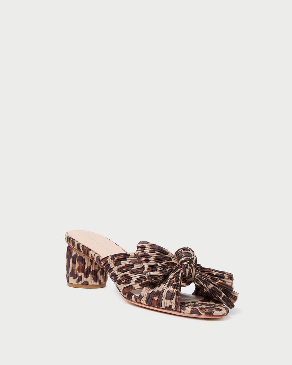 Loeffler Randall Emilia Leopard Pleated Bow Sandal | Women Heeled Sandals