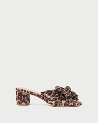 Loeffler Randall Emilia Leopard Pleated Bow Sandal | Women Heeled Sandals