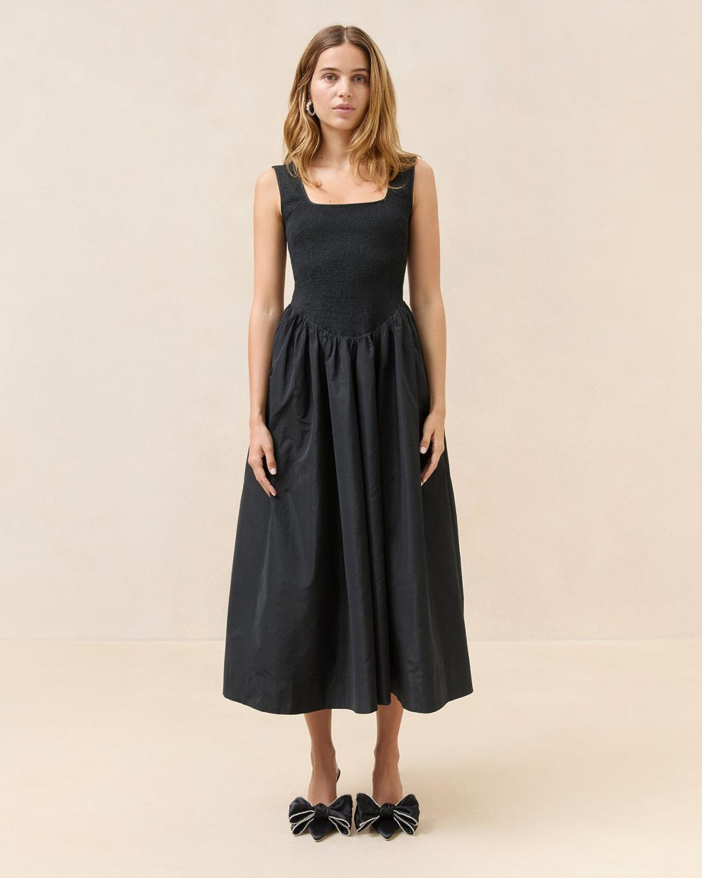 Loeffler Randall Estelle Black Smocked Dress | Women Dresses