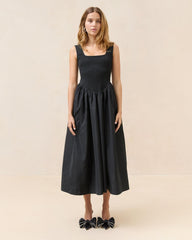 Loeffler Randall Estelle Black Smocked Dress | Women Dresses