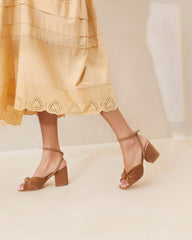 Loeffler Randall Fiamma Cacao Knot Mid-Heel Sandal L Heeled Sandals L Footwear | Women Heeled Sandals