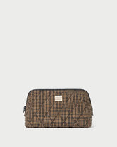 Loeffler Randall Frances Brown/Black Check Cosmetic Pouch | Women Accessories