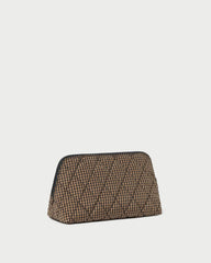 Loeffler Randall Frances Brown/Black Check Cosmetic Pouch | Women Accessories