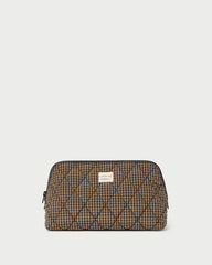 Loeffler Randall Frances Brown/Black Check Cosmetic Pouch | Women Accessories