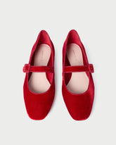 Loeffler Randall Ginger Red Velvet Mary Jane | Women Flats & Loafers