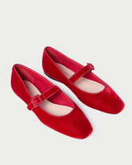 Loeffler Randall Ginger Red Velvet Mary Jane | Women Flats & Loafers