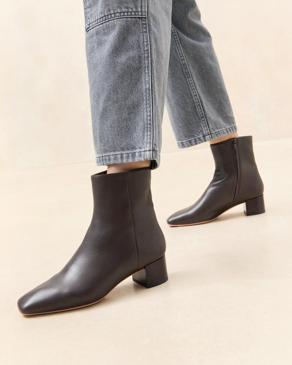 Loeffler Randall Ginny Dark Brown Leather Ankle Boot | Women Boots