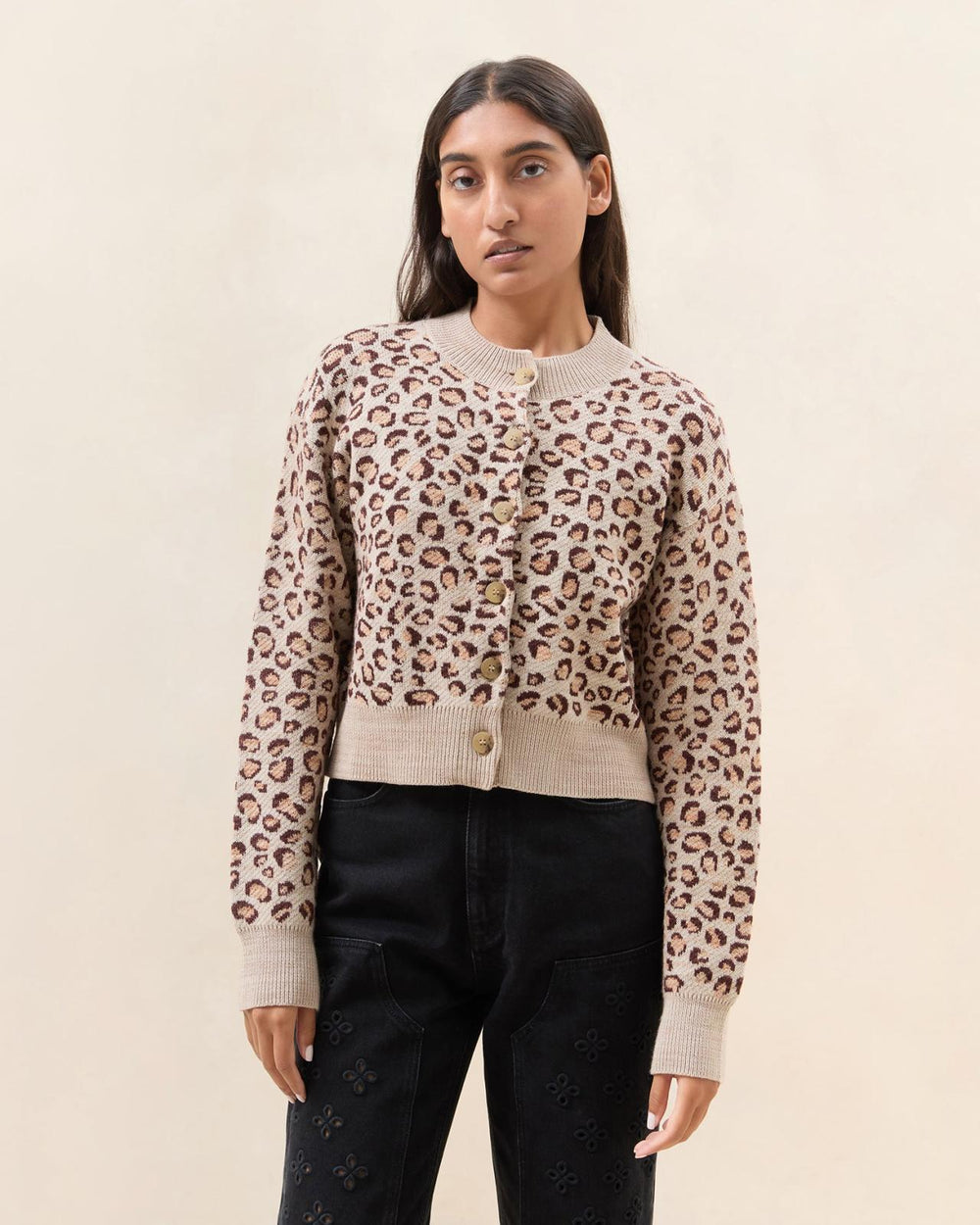 Loeffler Randall Idris Leopard Cardigan L Sweaters & Knits L Apparel | Women Tops