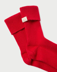 Loeffler Randall Irene Red Cashmere Socks | Women Soft Accessories