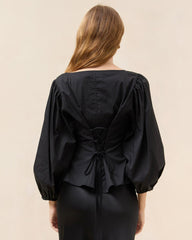 Loeffler Randall Isa Black Blouse | Women Tops