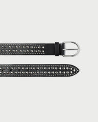 Loeffler Randall Isaac Black/Silver Studded Belt | Women Accessories