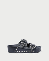 Loeffler Randall Jack Black Studded Sandal I Flat Sandals I Footwear | Women Flat Sandals