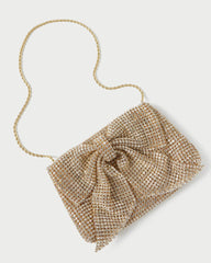 Loeffler Randall Jolene Gold Diamanté Bow Clutch L Clutches L Handbags | Women Clutches