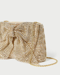 Loeffler Randall Jolene Gold Diamanté Bow Clutch L Clutches L Handbags | Women Clutches