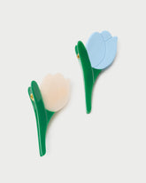Loeffler Randall Juniper Blue/Cream Multi Tulip Clip Set | Women Accessories