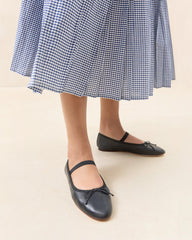 Loeffler Randall Leonie Black Leather Ballet Flat | Women Flats & Loafers