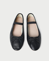 Loeffler Randall Leonie Black Leather Ballet Flat | Women Flats & Loafers