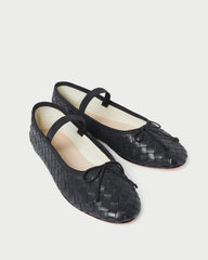 Loeffler Randall Leonie Black Woven Ballet Flat L Flats L Footwear | Women Flats & Loafers